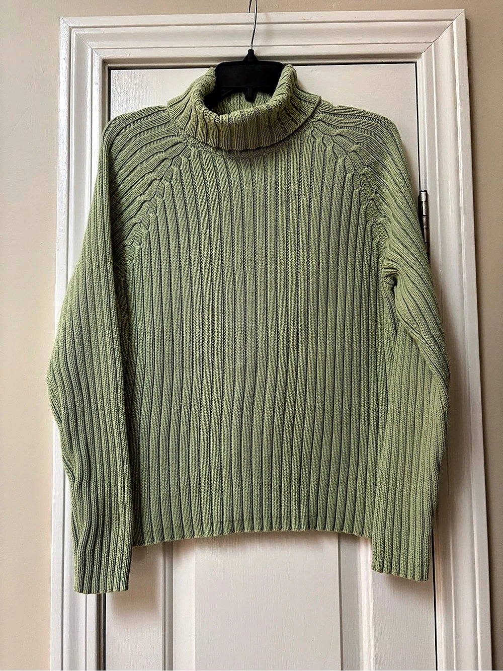 Gap Cable Knit Turtleneck Sweater in Green 100 percent cotton large
